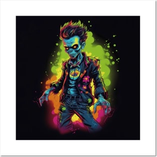 Rockabilly Zombie man Posters and Art